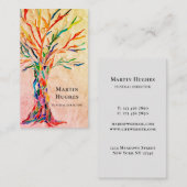 Carte De Visite Directeur Funéraire Arbre De Vie Beige (Devant / Derrière)