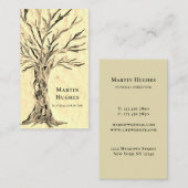 Carte De Visite Directeur Funéraire Arbre De Vie Sepia (Devant / Derrière)