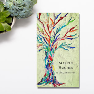 Carte De Visite Directeur Funéraire Arbre De Vie Vert