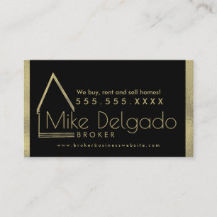 Carte De Visite Directeur immobilier élégant Courtier en ventes à