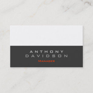 Carte de visite directeur tendance gris blanc oran