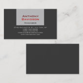 Carte de visite directeur tendance gris rouge (Devant / Derrière)