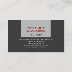 Carte de visite directeur tendance gris rouge