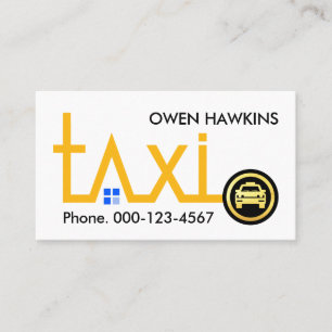 Carte De Visite Direction de la route du taxi jaune Transport