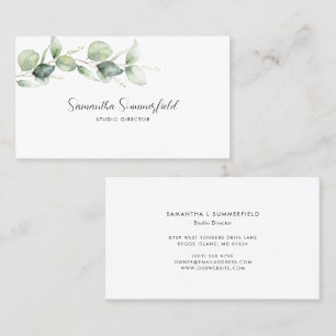 Carte De Visite Directrice de Studio Minimaliste Eucalyptus Maquil