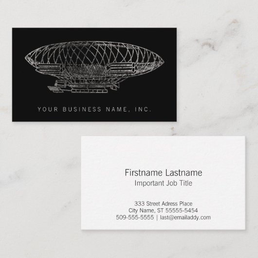 Carte De Visite Dirigeable (style d'impression typographique) (Devant / Derrière)