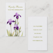 Carte de visite d'Irises pourpres (Devant / Derrière)