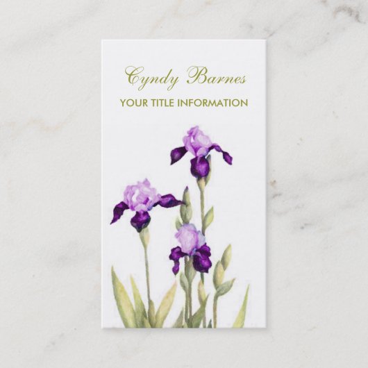 Carte de visite d'Irises pourpres (Devant)