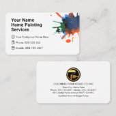 Carte De Visite Dirty Paint Splatter Home Painting Painter (Devant / Derrière)