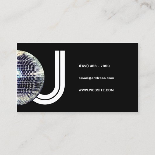 Carte De Visite Disco ball DJ géant signe gras (Dos)
