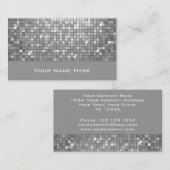 Carte de visite Disco Carreaux "Argent" (Devant / Derrière)