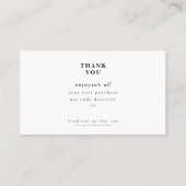 Carte De Visite Discount Code Thank You Card Small Business (Dos)