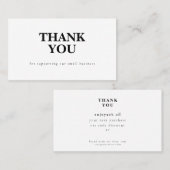 Carte De Visite Discount Code Thank You Card Small Business (Devant / Derrière)