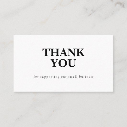 Carte De Visite Discount Code Thank You Card Small Business (Devant)