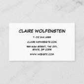 Carte De Visite Discours Bubble Message Fun Retro Comic Book (Dos)