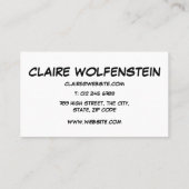 Carte De Visite Discours de bande dessinée moderne BONJOUR BONJOUR (Dos)