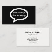 Carte De Visite Discuter bulle (Devant / Derrière)