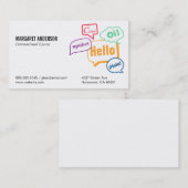 Carte De Visite Discuter la bulle | International (Devant / Derrière)