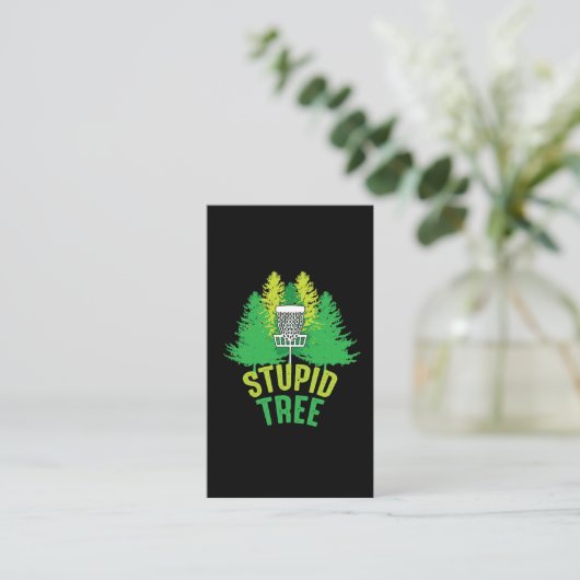 Carte De Visite Disk Golf Frisbee Hobby Stupid Tree (Debout devant)