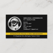 Carte De Visite Dispatcher Custom Logo Police d'urgence Fire 911 (Devant)