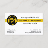 Carte De Visite Dispatcher Custom Modern Emergency Services 911 (Devant)