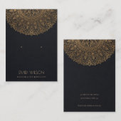 CARTE DE VISITE DISPLAY DE BLACK CLASSIC GOLD ORNATE MANDALA EARRI (Devant / Derrière)