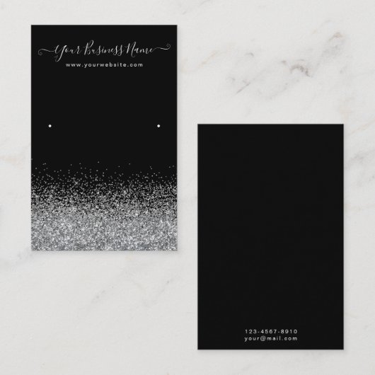 Carte De Visite Display Earring Black Color (Devant / Derrière)