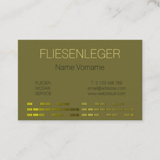 Carte De Visite Dispositif de formation de carreaux (Devant)