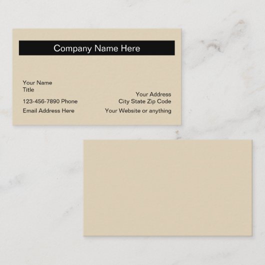 Carte De Visite Disposition de conception simple (Devant / Derrière)