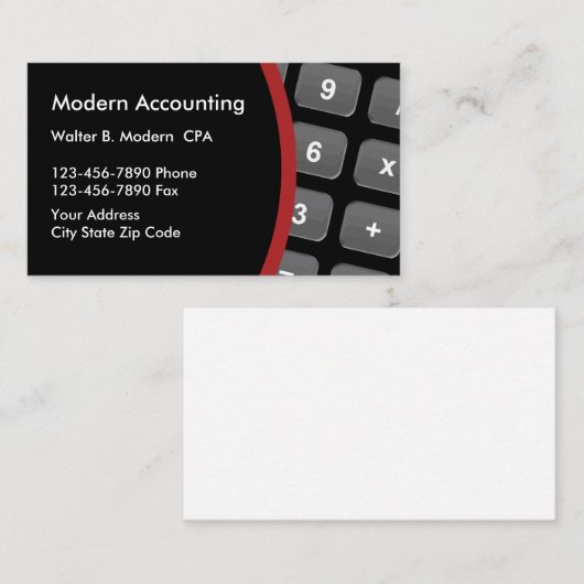 Carte De Visite Disposition organisée par comptable moderne (Devant / Derrière)