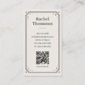 Carte De Visite Disposition QR Code Tarot Céleste Injecteur Ivoire (Dos)