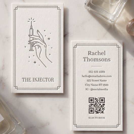 Carte De Visite Disposition QR Code Tarot Céleste Injecteur Ivoire