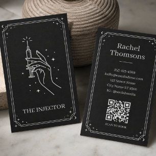 Carte De Visite Disposition QR Code Tarot Céleste Injecteur Noir