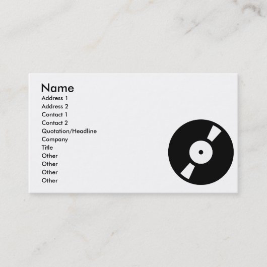 Carte De Visite disque vinyle rétro (Devant)