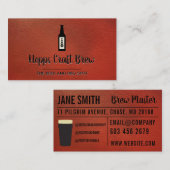 Carte De Visite Distillerie de bière | Boutique Liquor | Cuir (Devant / Derrière)
