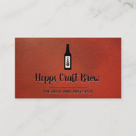 Carte De Visite Distillerie de bière | Boutique Liquor | Cuir (Devant)