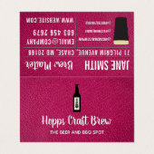 Carte De Visite Distillerie de bière | Boutique Liquor | Cuir rose (Extérieur déplié)