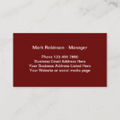 Carte De Visite Distributeur d'alimentation papier (Dos)