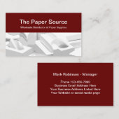 Carte De Visite Distributeur d'alimentation papier (Devant / Derrière)