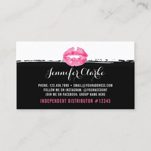 Carte De Visite Distributeur de bâton à lèvres rose Baiser Plain B (Devant)