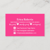 Carte De Visite Distributeur Lipsense Pink Lipstick Artiste maquil (Dos)