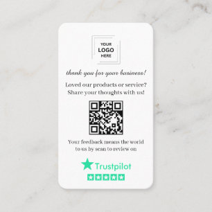 Carte De Visite Distribution de révision QR Trustpilot Style d'ent