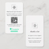 Carte De Visite Distribution de révision QR Trustpilot Style d'ent (Devant / Derrière)