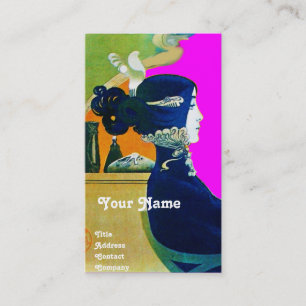 Carte De Visite DIVA DANS le salon de beauté BLEU de MONOGRAMME,