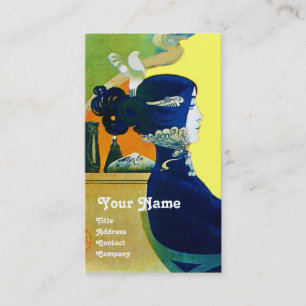 Carte De Visite DIVA DANS le salon de beauté BLEU de MONOGRAMME,