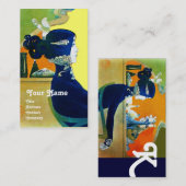 Carte De Visite DIVA DANS LE SALON DE BELLE MONOGRAMME BLEU, Artis (Devant / Derrière)