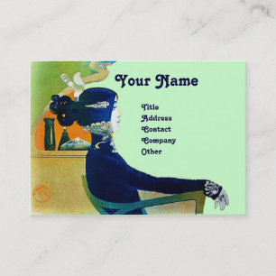 Carte De Visite DIVA EN MONOGRAMME BLEU Salon de Beauté ,Maquilleu