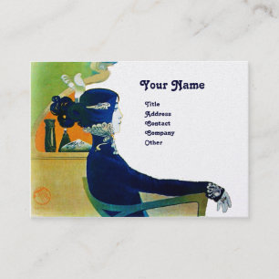 Carte De Visite DIVA EN MONOGRAMME BLEU Salon de Beauté, Maquilleu