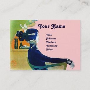 Carte De Visite DIVA EN MONOGRAMME BLEU Salon de Beauté ,Maquilleu