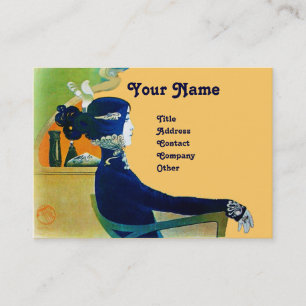 Carte De Visite DIVA EN MONOGRAMME BLEU Salon de Beauté, Maquilleu